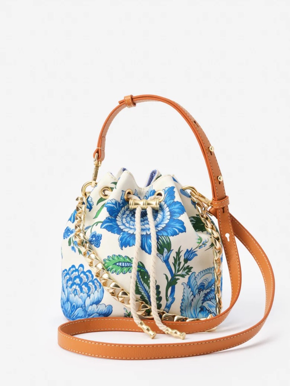J. McLaughlin Daisy Bucket Bag in Mini Cerulean Garden
